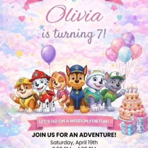 paw patrol birthday invitation