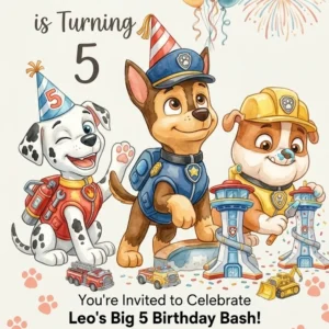 paw patrol birthday invitation