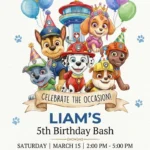 paw patrol birthday invitation