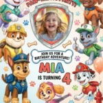 paw patrol birthday invitation
