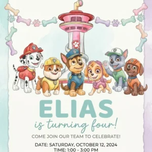 paw puppy birthday invitation