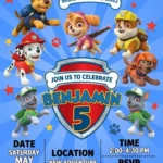 paw patrol birthday invitation