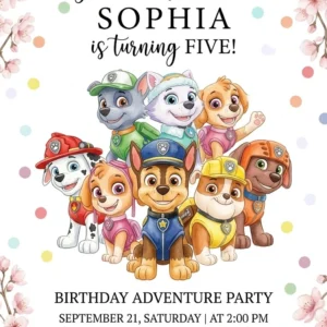 paw patrol birthday invitation